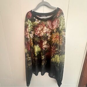 RACHEL Rachel Roy Mesh Long Sleeve Blouse.